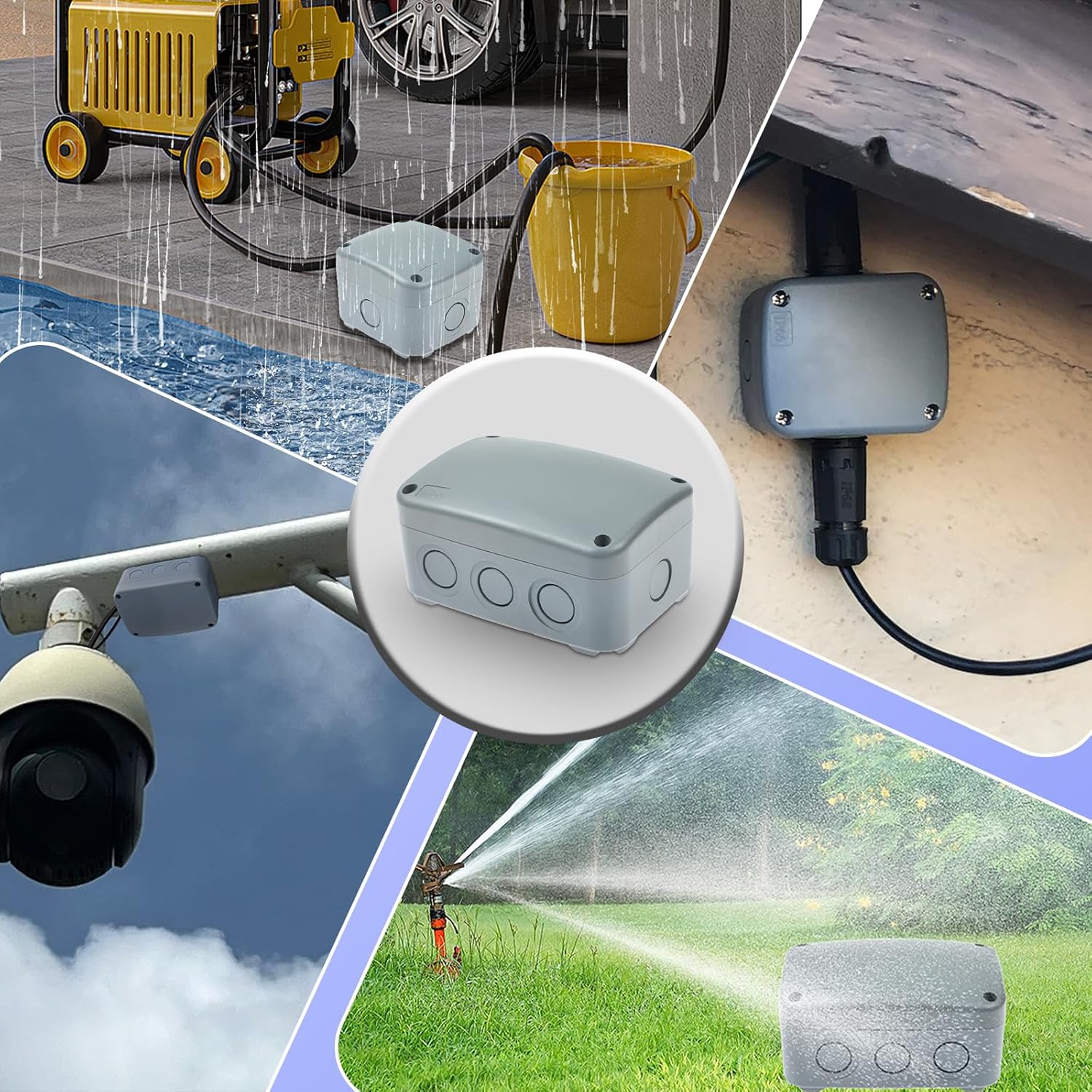 EG-038 IP66 Outdoor Weatherproof Universal Electronics Enclosure Project Dark Grey Conduit Junction Box 4.93"X3.39"X2.44"Medium