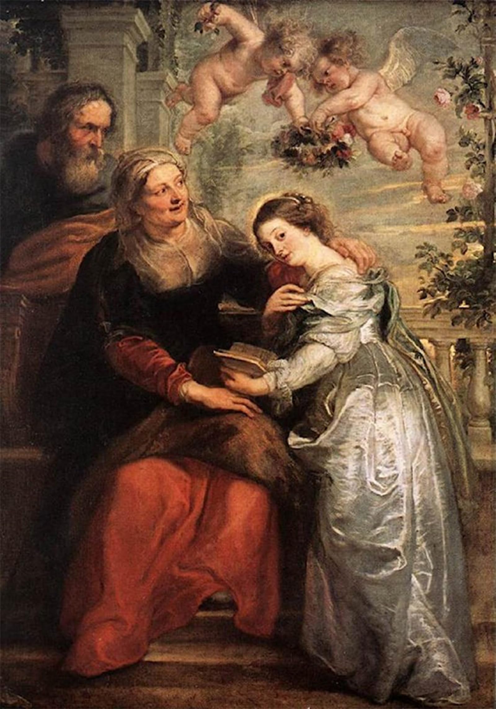 ARTXLXXBN Famous Print Painting Colorful Art Print the Education of the Virgin by Peter Paul Rubens Canvas Art Decorations for Home Decor 60x90cm
