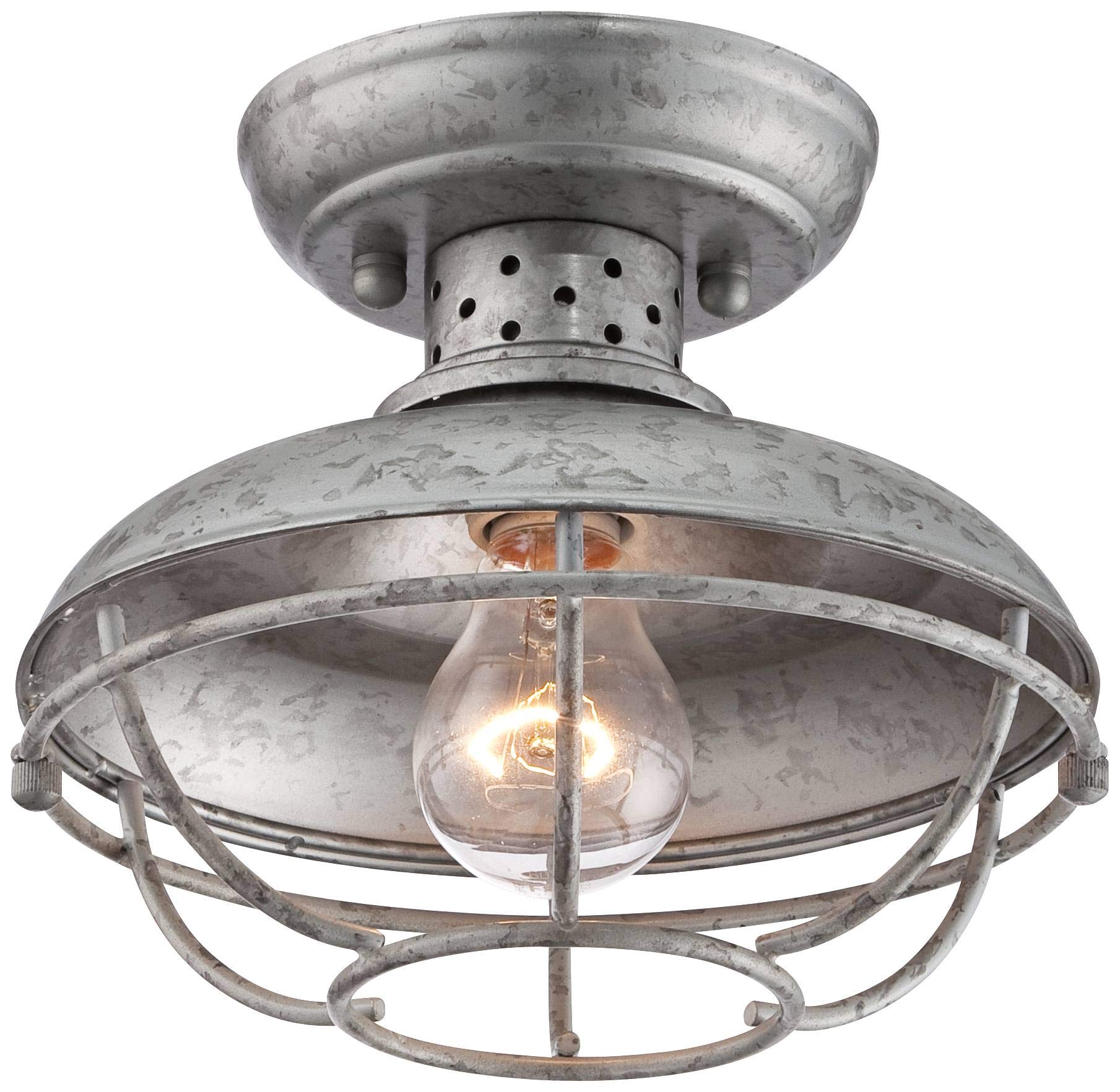 Franklin Park Rustic Industrial Outdoor Ceiling Light Fixture