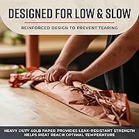 Vista 5 de Bryco Goods Rollo de papel de carnicero, sin blanquear, sin encerar, sin recubrimiento, apto para ahumar todas las variedades de carne, papel