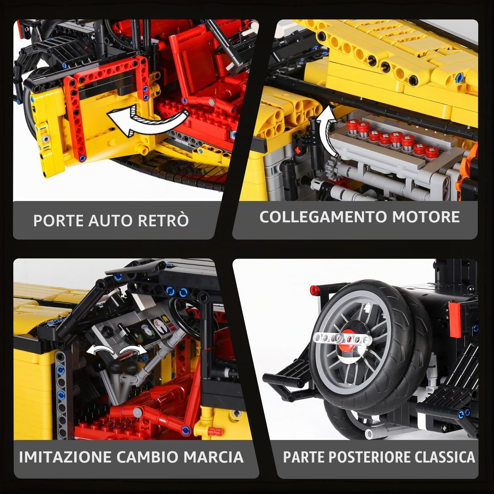 Mould King 13080 High-Tech Vintage Car T50 Building Kit, 3564+ PCS MOC Engineering Model Set, Veicolo da collezione per adulti e appassionati
