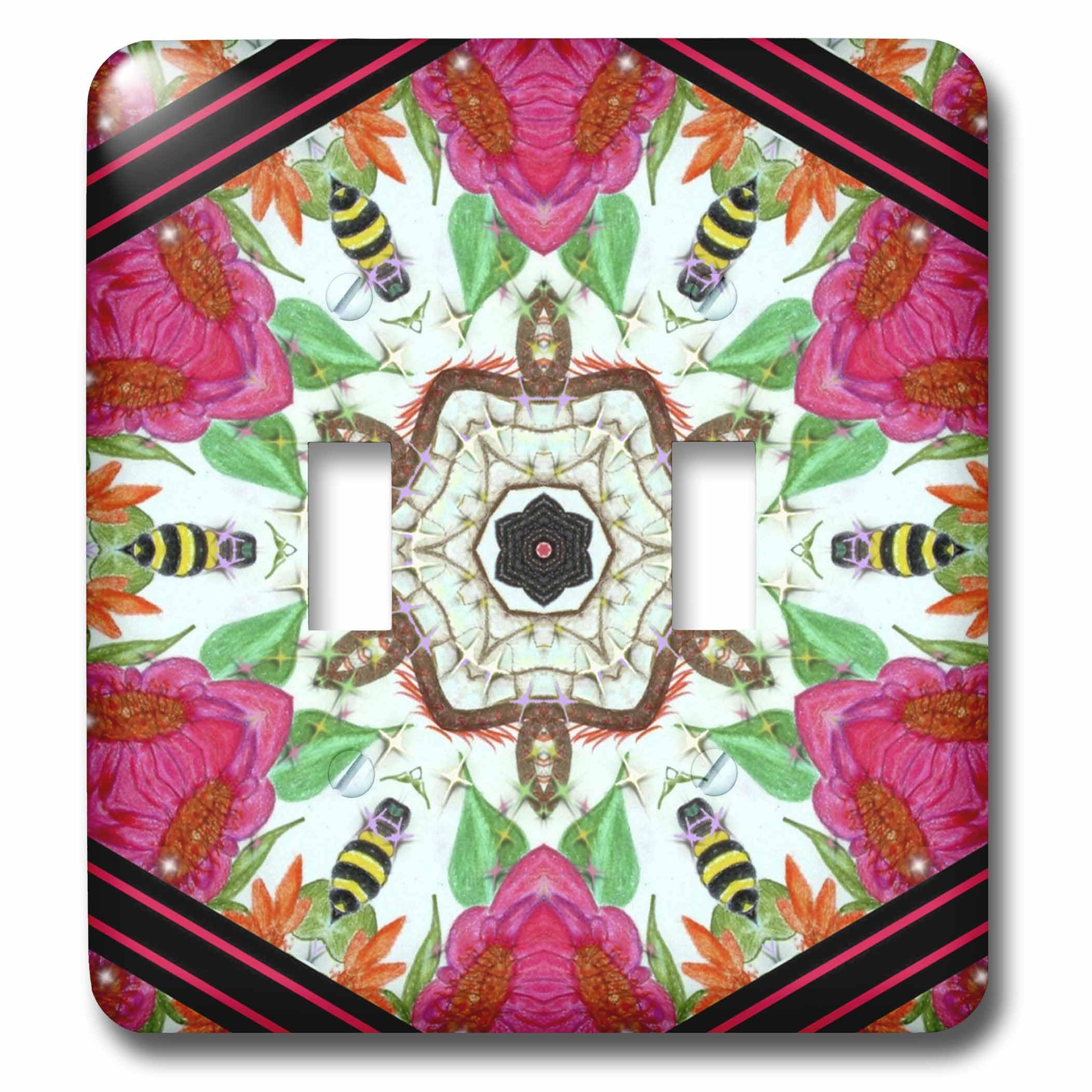 Interruptor doble decorativo de abejas Honey Bees Delight 3dRose lsp_3584_2