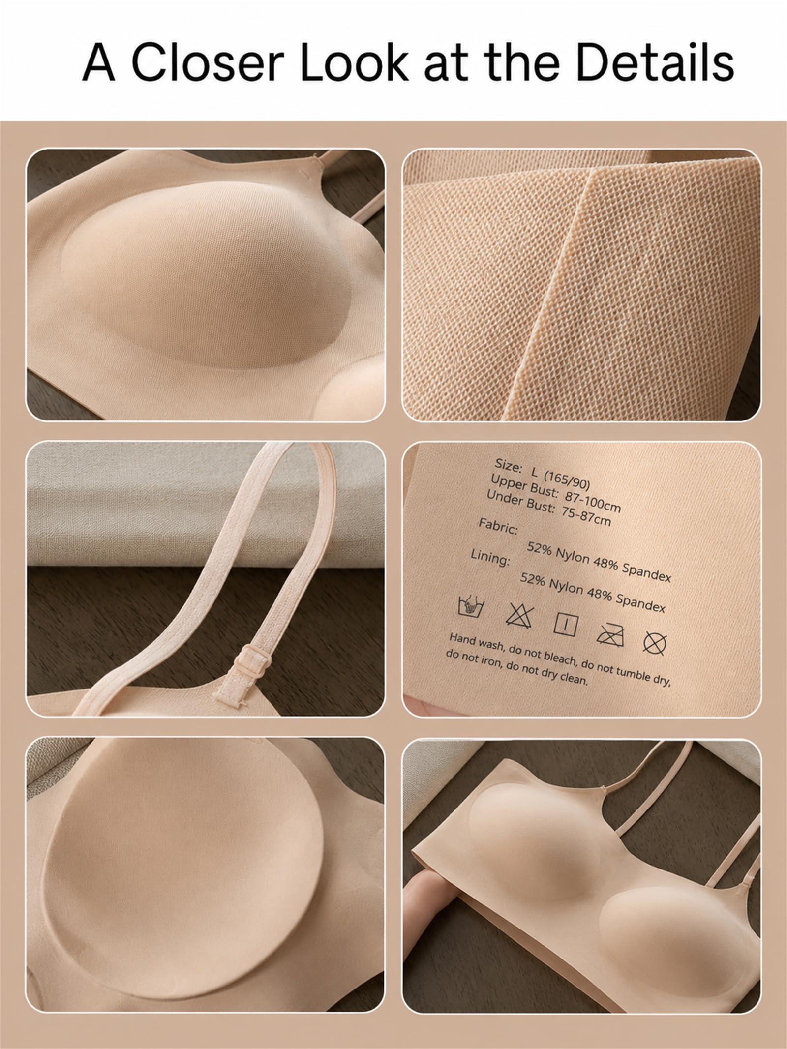 Reggiseno senza ferretto da donna (confezione da 2) reggiseno invisibile e | Coppe modellate sottili, vestibilità pull-on, scollo rotondo, retro in rete, tutti i giorni, viaggi e lounge