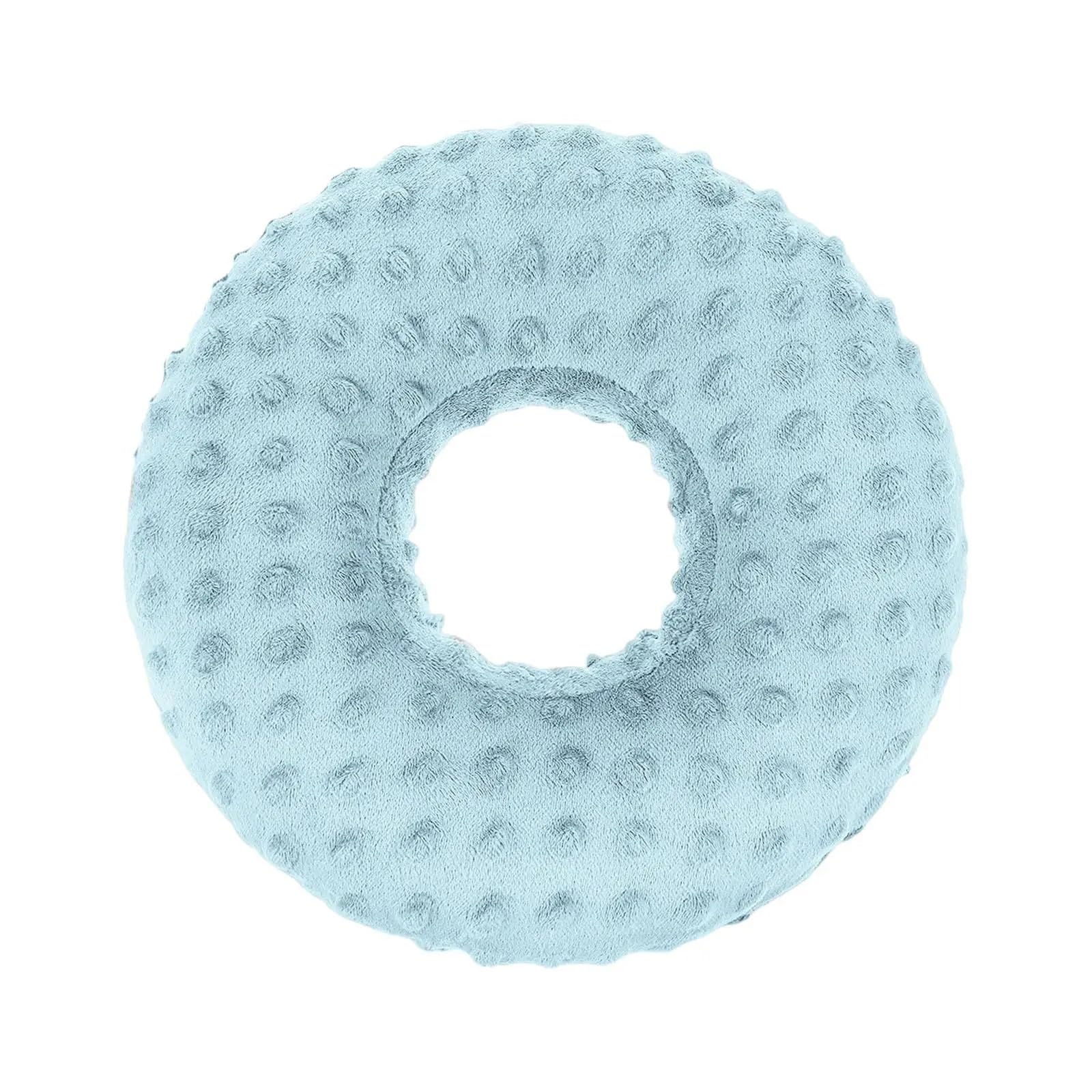 SUBLXPoten Piercing Pillow Ear Piercing Pillow Round Shaped Washable with Hole Guard for Side Sleepers(Blue)