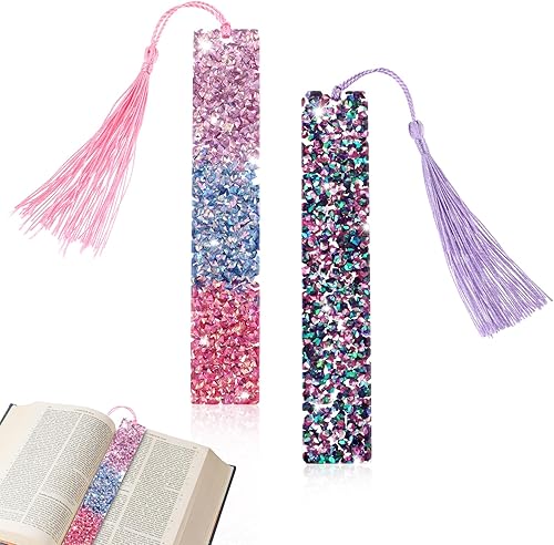 Marcadores artísticos de diamantes de imitación, marcadores de resina con borla colorida para cumpleaños, Navidad, fiesta de Acción de Gracias,