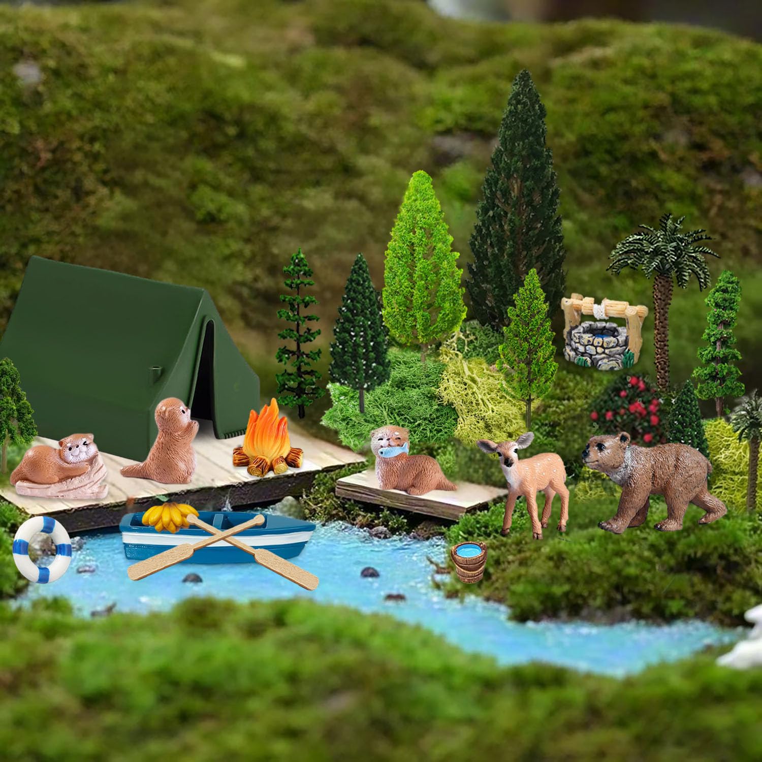 置物 beautiful countryside Amazon.com: QuarenDen Miniature Garden Accessories, 32 Pcs, Model