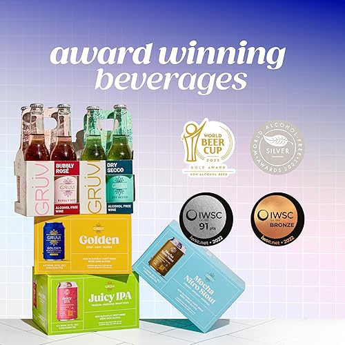 Miniatura 2 de Gruvi Mocha Nitro Stout - Cerveza sin alcohol, 90 calorías, paquete de 24, cerveza NA