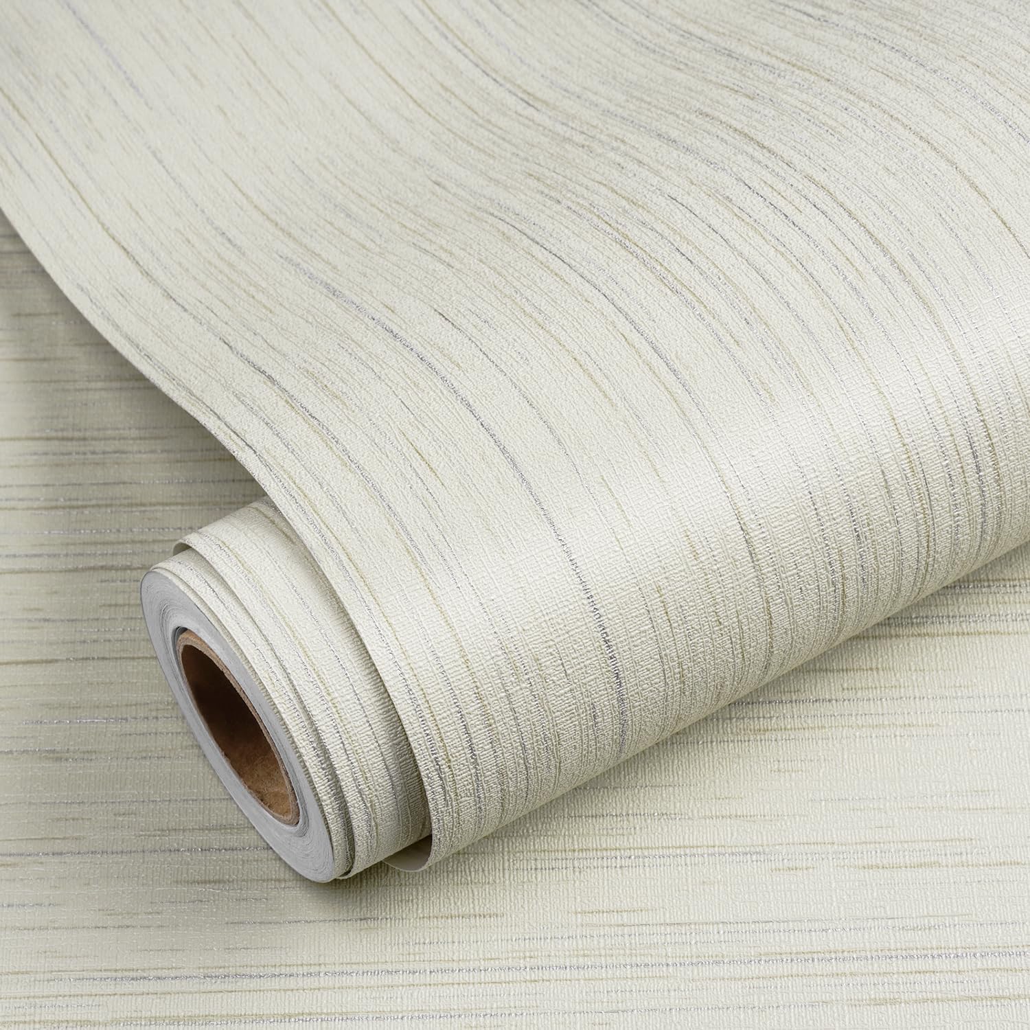 YENHOME Leinen Tapete Selbstklebende Beige Grau Wohnzimmer 40x500cm Klebe Tapete Selbstklebend Leinenoptik Grau Beige Wandtapete für Wand Schlafzimmer Büro Folie Selbstklebend Möbel Schrank