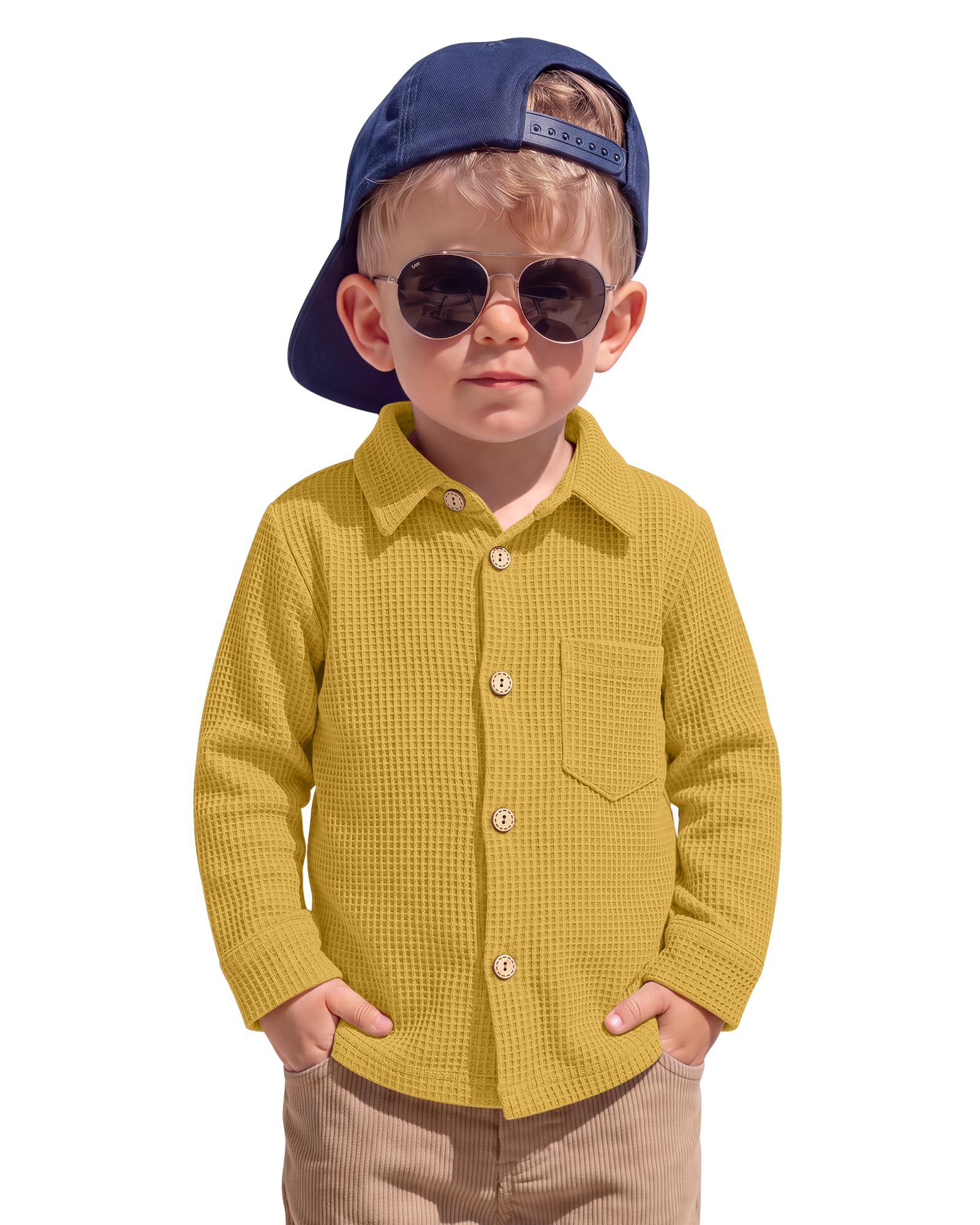 Toddler Boy's Long Sleeve Button Down Shirts