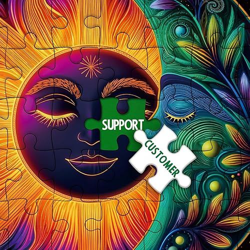 Miniatura 7 de Rompecabezas coloridos de luna solar para adultos, 1000 piezas, arte hermoso, sol, planeta, paisaje, rompecabezas, desafiantes, bonitas estrellas,