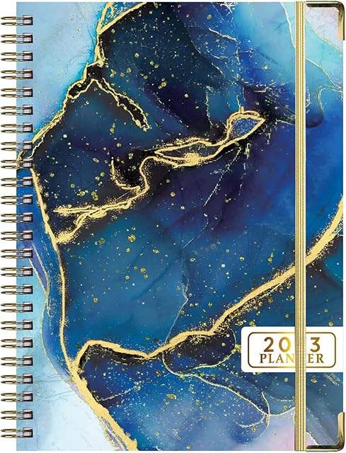 Mljtoyo 2023 Diary A5 Week to View From Jan to Dec 2023 ,Weekly Monthly Planner with Monthly Tabs , Hardcover, Inner Pocket,100GSM Thick Paper