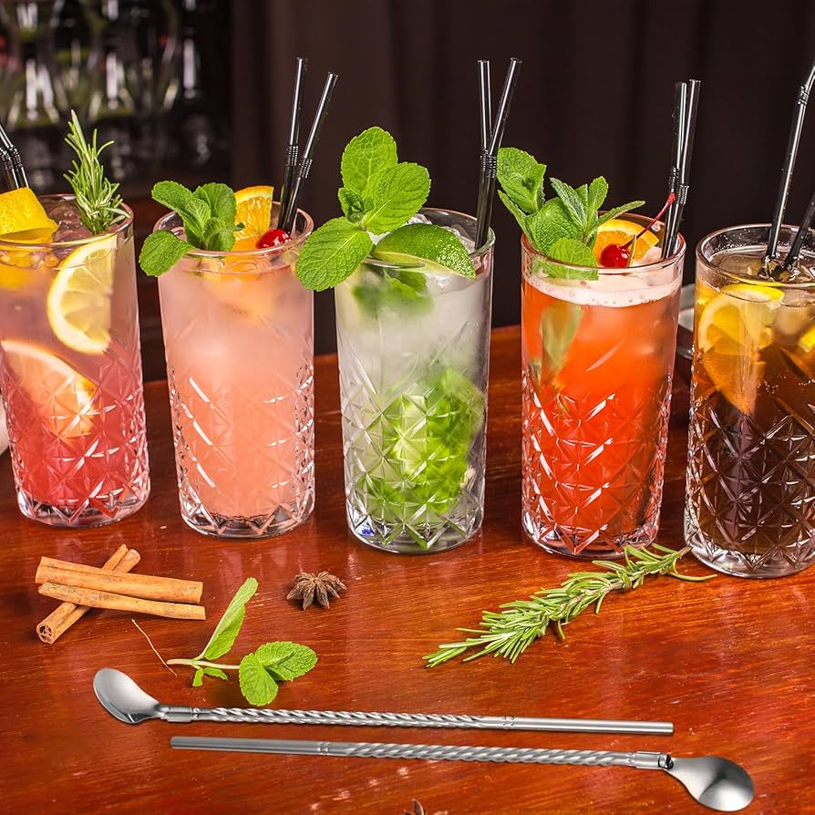 Amazon | uxcell スプーンストロー 飲みストロー スプーン