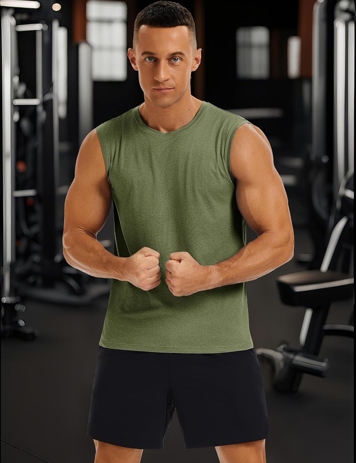 MAGCOMSEN Men's Tank Tops Moisture Wicking Workout Quick Dry Athletic Gym Muscle Running Sleeveless Shirts - Image 3