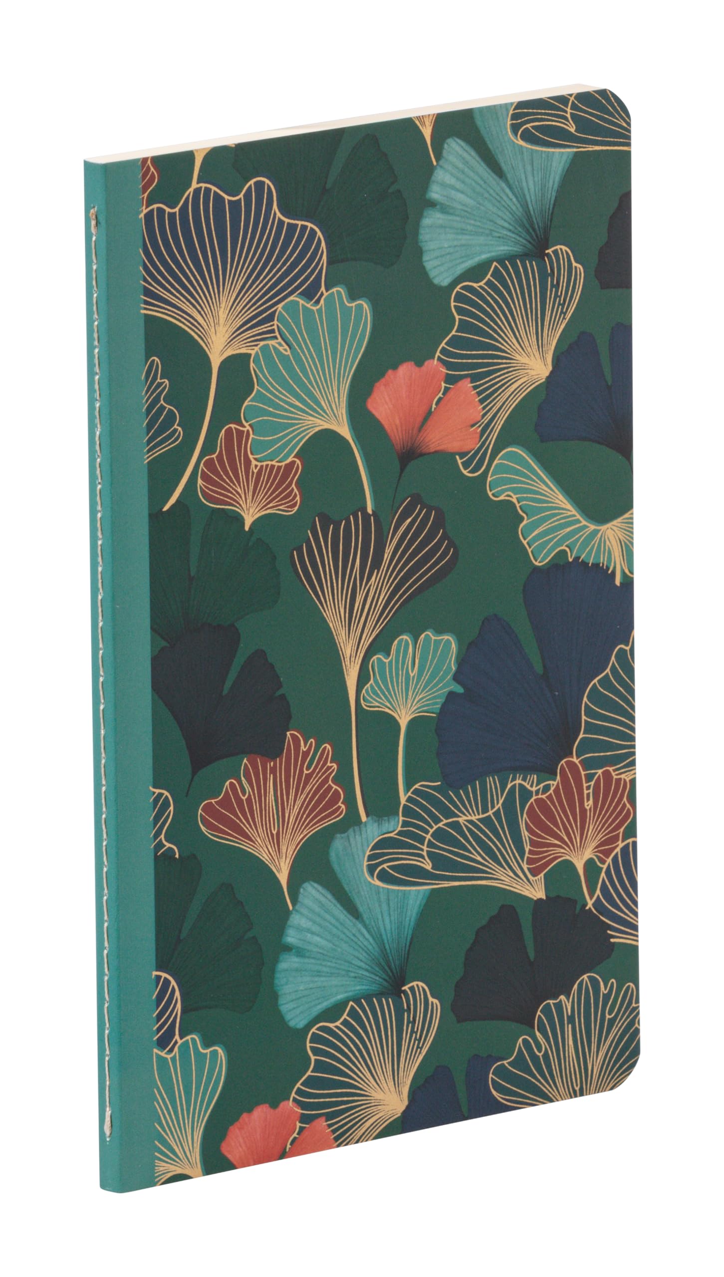 Clairefontaine - 116242C - A Small Sewn Notebook with Floral Deep Blue Decor Matte Cover - 11x17cm 96 Lined Pages Paper Ivory 90g - Gaia Blue Collection, Mixed