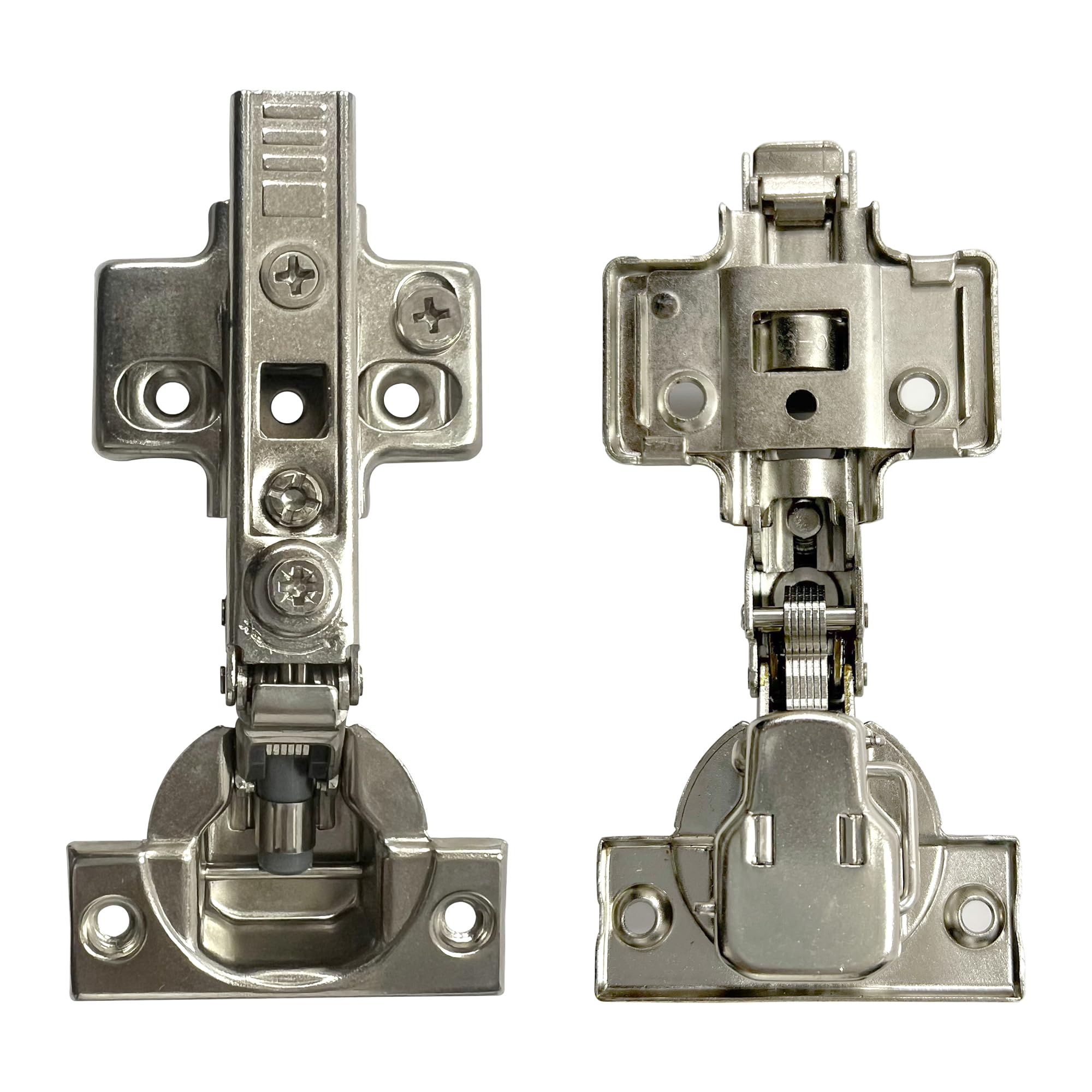 Highdecora Soft Close Full Overlay Cabinet Door Hinges, 110 Degree, Nickel Plated, 35mm, 4D Adjustment, 2 Pack