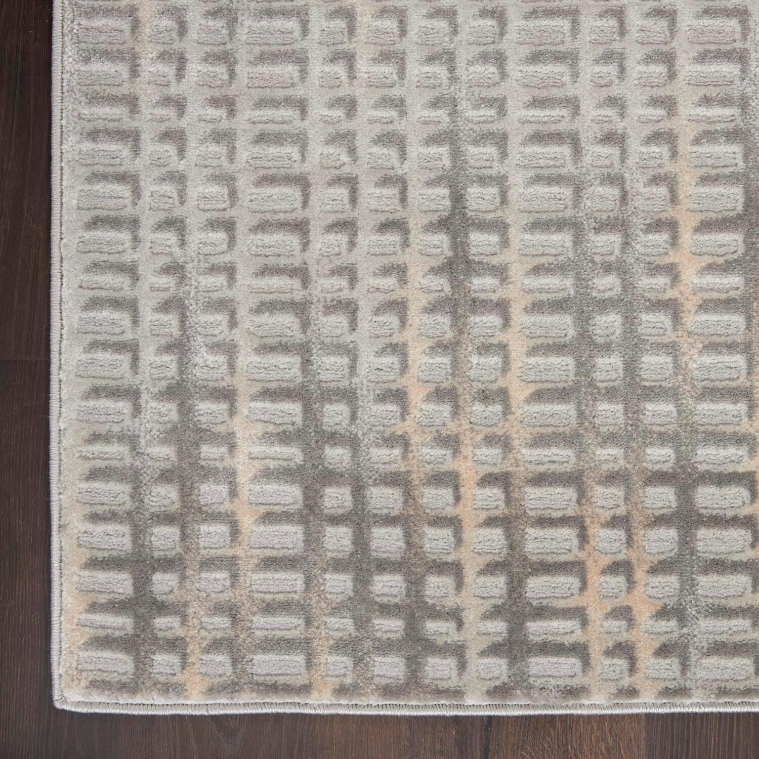 Nourison Home Solace Grey Beige 5'3" x 7'3" Area Rug - Easy Clean, Non Shedding, Bed Room, Living Room, Dining Room, Kitchen (5' x 7')