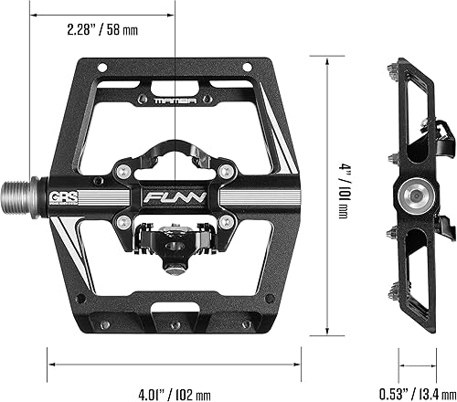 Miniatura 4 de Funn Mamba MTB - Pedales sin clip para bicicleta de montaña con clip de una sola cara, compatibles con tacos SPD, pedales de bicicleta de eje CrMo