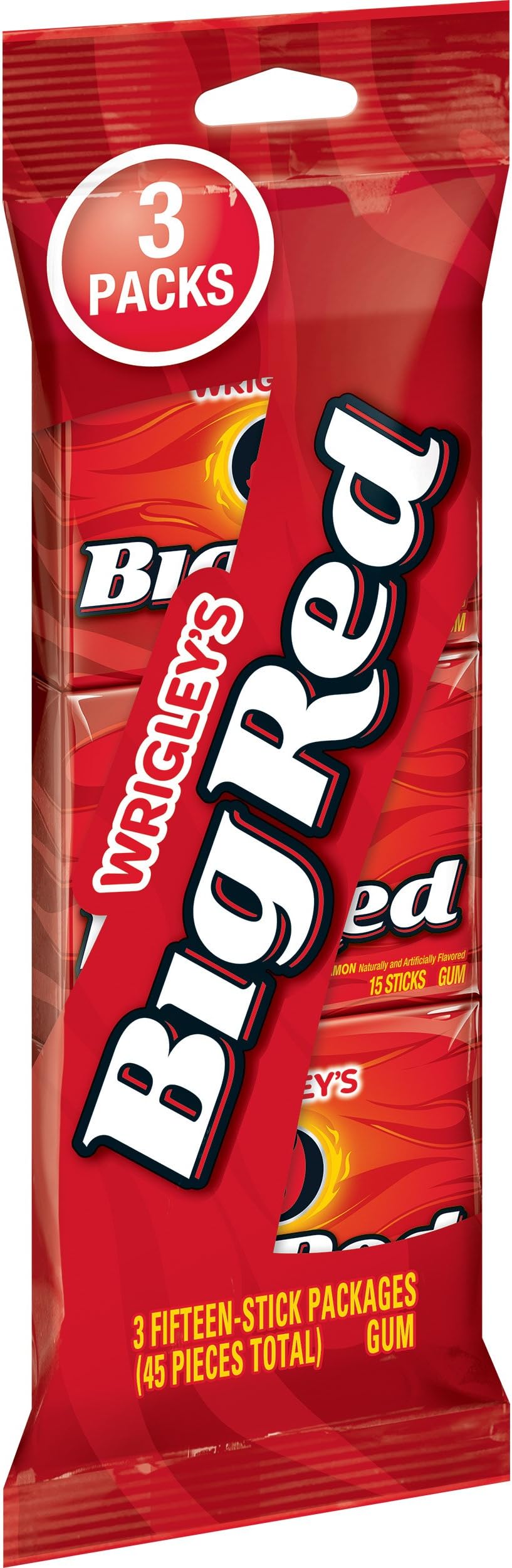 Wrigley's Big Red Gum, Cinnamon Flavor, 3 Boxes, Wrigley's Big Red Cinnamon Gum, Direct Delivery from Overseas