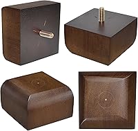 Vista 5 de AORYVIC Juego de 4 patas cuadradas para sofá, patas de repuesto de madera de 2 pulgadas para muebles, color marrón oscuro