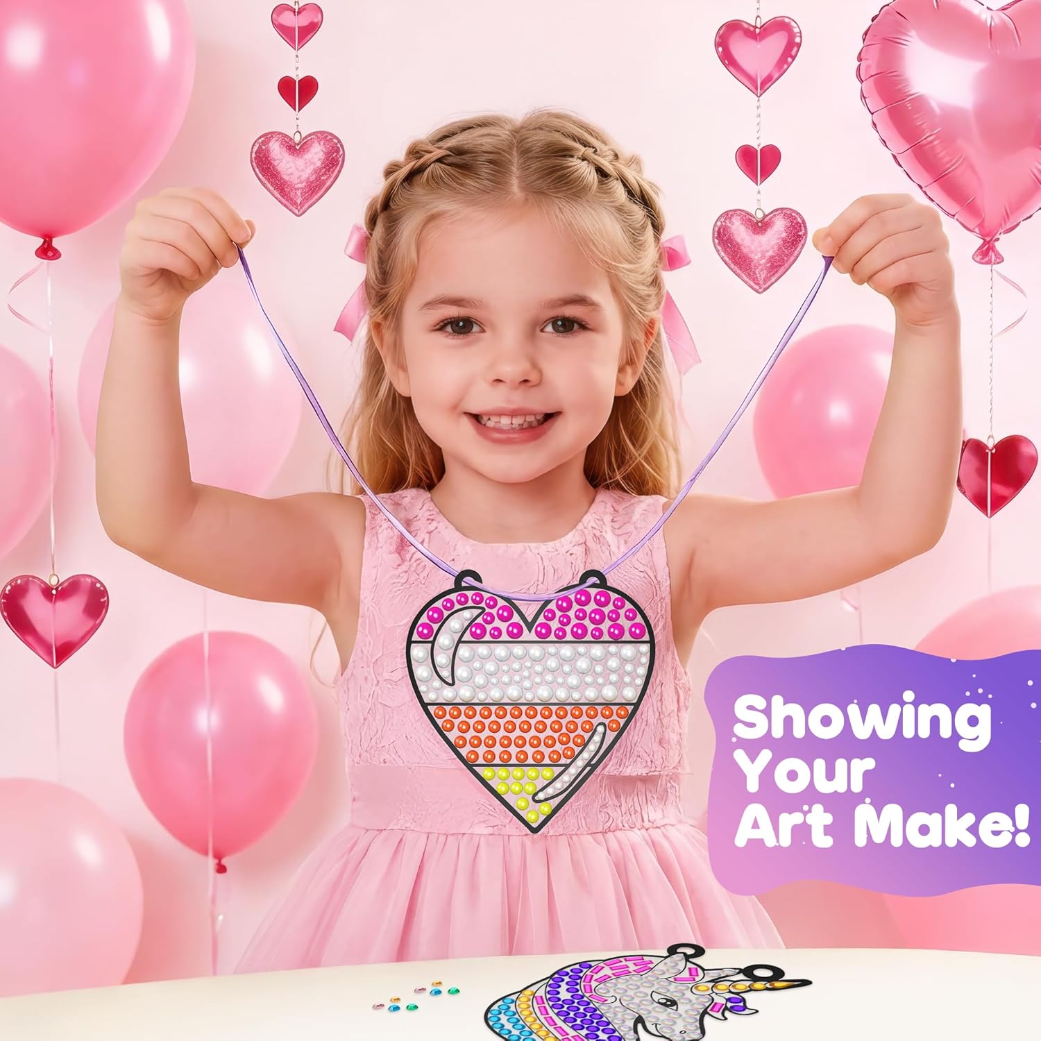 ZIZZ Diamond Painting Suncatcher Kits for Kids: 5PCS Easter Basket Stuffers for Kids, Birthday Gifts for Girls, Art & Crafts Supplies, Party Favors, Creative Toys for Girls Boys 4 5 6 7 8 9 Years Old