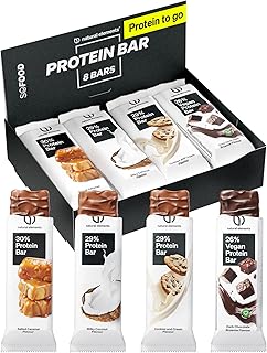 natural elements Proteinriegel Mixed Box – verschiedene Low Sugar Eiweißriegel – 8 Stück mit bis zu 13g Protein – vegetarisch, ohne Palmöl – in Deutschland laborgeprüft