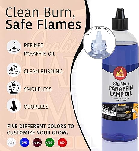 Miniatura 11 de Ner Mitzvah aceite de parafina para lámparas, no produce humo ni olor, quema aceite de forma limpia para uso en interiores y exteriores, con sistema