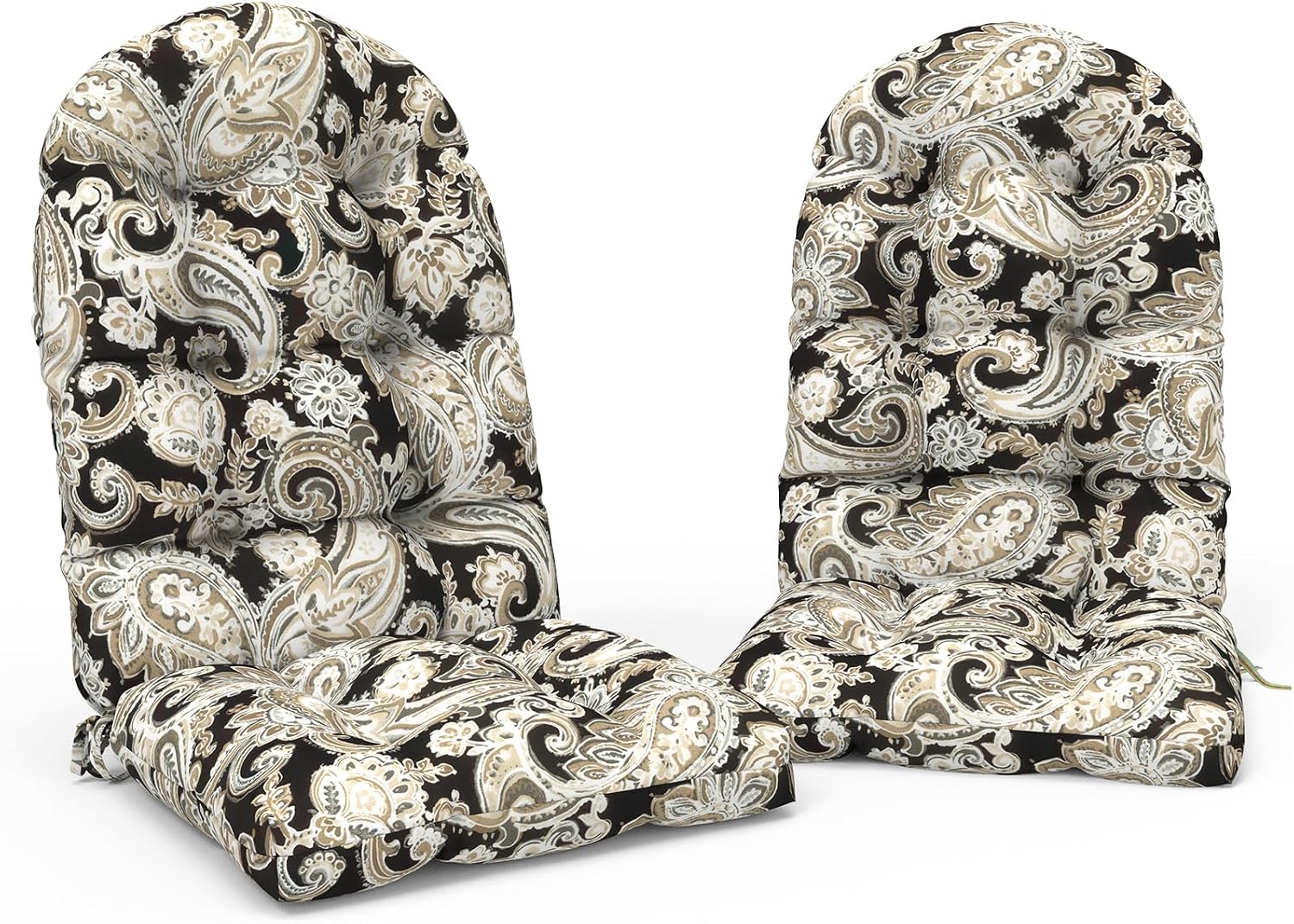 Indoor/Outdoor Adirondack Chair Cushions 44 x 19 x 4 Inch, Tufted Outdoor Rocking Chair Cushion, Anti-Slip High Back Patio Chair Cushions, Set of 2, Paisley Multi