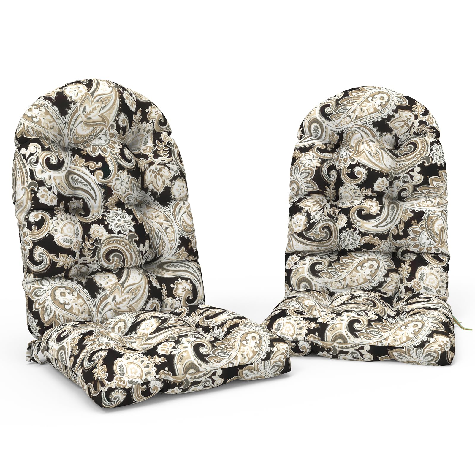 TWLEAR Indoor/Outdoor Adirondack Chair Cushions 44 x 19 x 4 Inch, Tufted Outdoor Rocking Chair Cushions, Anti-Slip High Back Patio Chair Cushion, Set