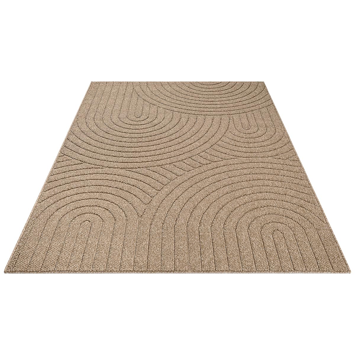 the carpet Cairo – Tapis d’extérieur résistant aux intempéries, Aspect Jute Naturel avec Boucles, Durable, Facile d’Entretien, pour Balcon, terrasse et Jardin, 160 x 220 cm