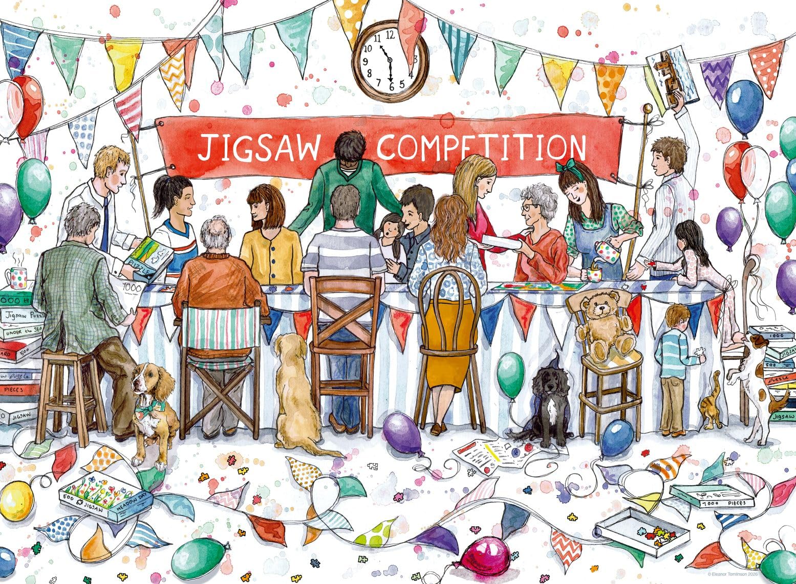 Ravensburger Jigsaw Puzzle Competition 500 Piece Puzzle by Artist Eleanor Tomlinson – Colourful Family Scene, Adults & Kids Age 10 Cardboard Jigsaw