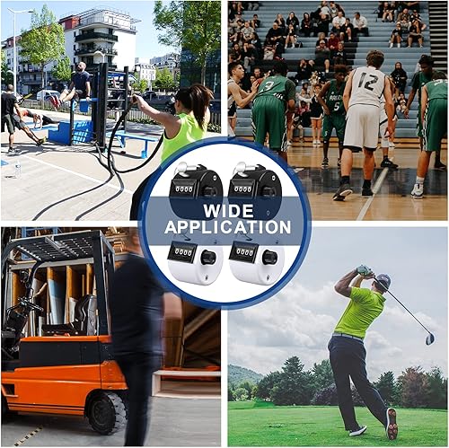 Miniatura 6 de Counter Clicker - Número de 4 dígitos, contadores mecánicos de mano, contador de tono para entrenamiento, tejido, personas, regazo, pesca, golf,