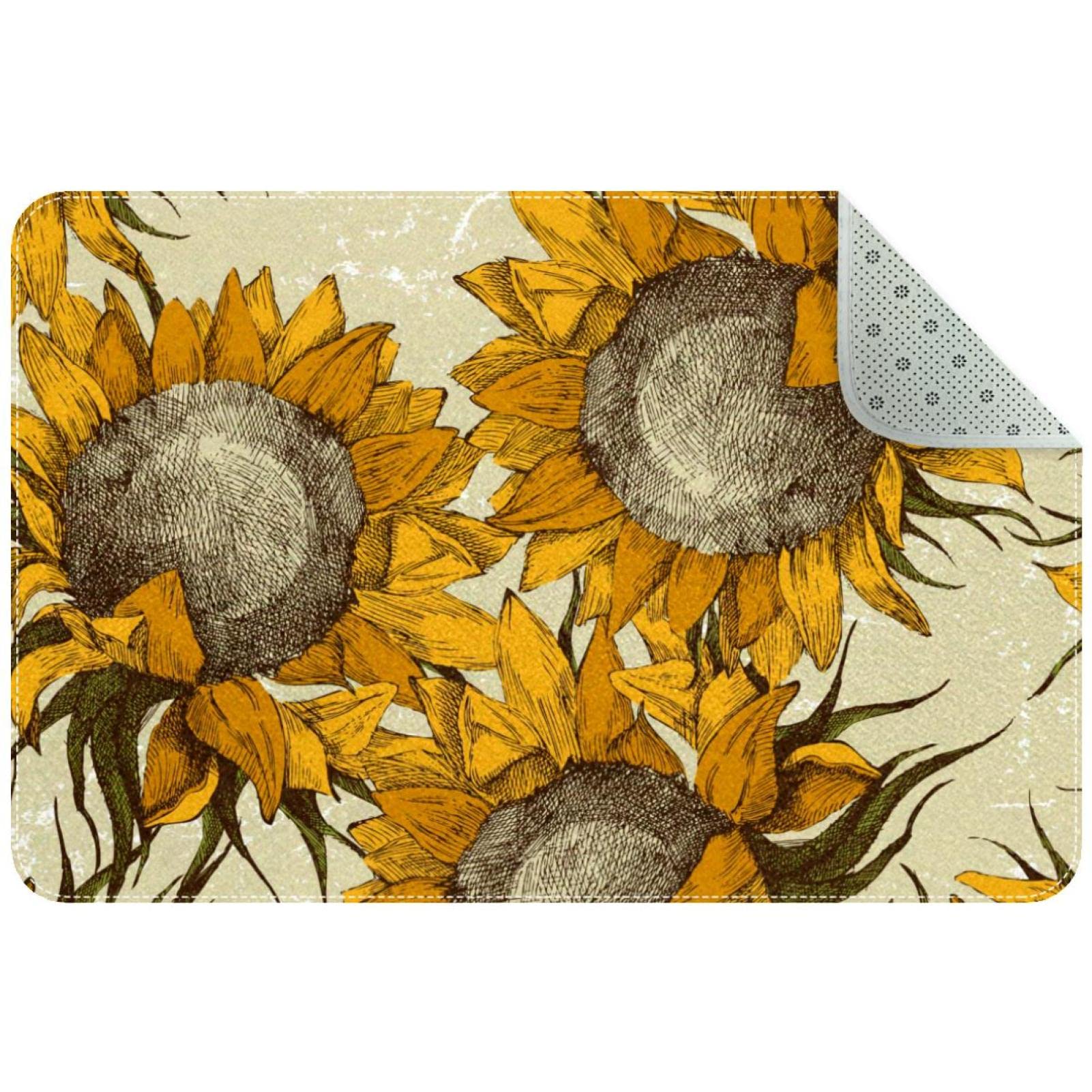 Tapis de paillasson tournesol absorbant et lavable pour sécuriser votre couloir