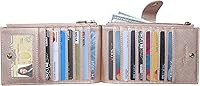 Vista 8 de Travelambo RFID Billetera de mujer con varios compartimientos para varias tarjetas con bolsillo con cierre, talla única