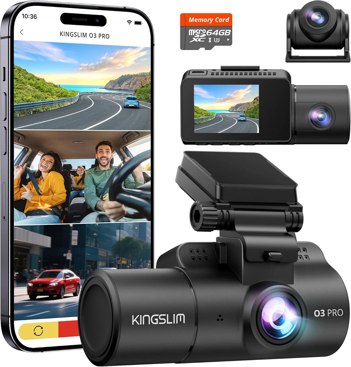 Dash Cam Front and Rear Inside, 3-Channel 2.5K FHD Dash Camera for Cars with 2″ Screen, Wireless Dashcam with 5GHz WiFi, 64GB Card, Car Camera Front and Back, Auto IR Night Vision, HDR, G-Sensor Dash Cam Front and Rear Inside, 3-Channel 2.5K FHD Dash Camera for Cars with 2″ Screen, Wireless Dashcam with 5GHz WiFi, 64GB Card, Car Camera Front and Back, Auto IR Night Vision, HDR, G-Sensor