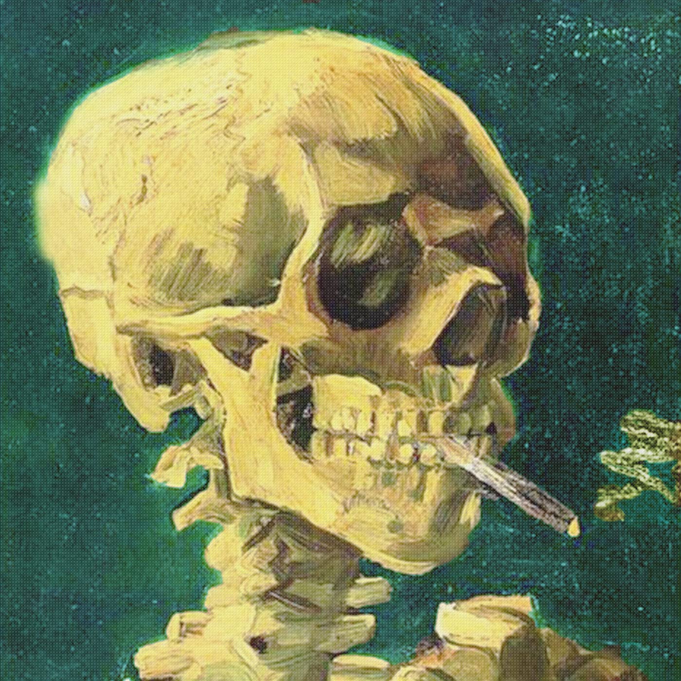 Orenco Originals Vincent Van Gogh Smoking Skull Counted Cross Stitch Patterns