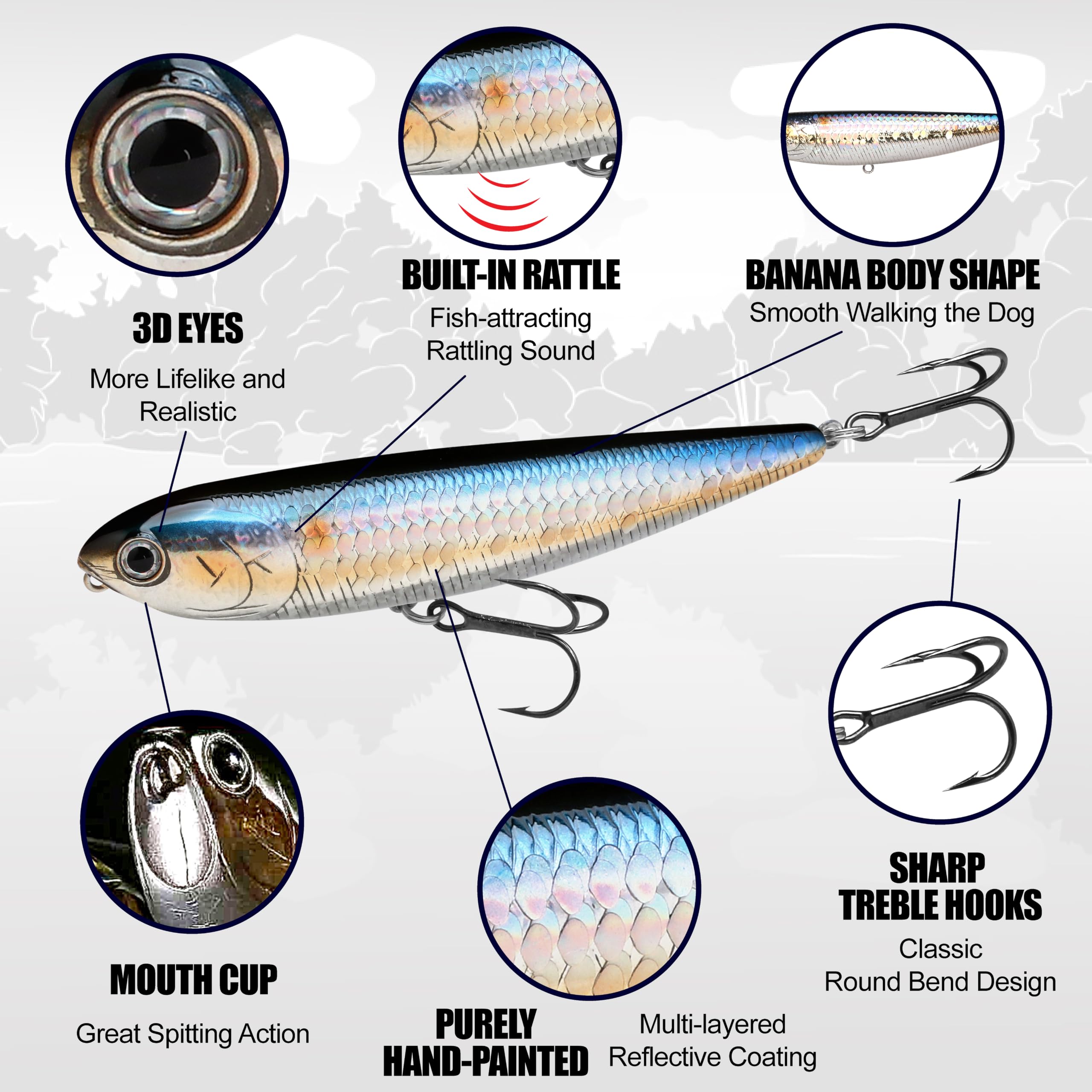 LUCKY CRAFT Sammy 100, 884 Aurora Gold Northern Perch, Topwater Fishing Lures, Freshwater Bass Lures, 4
