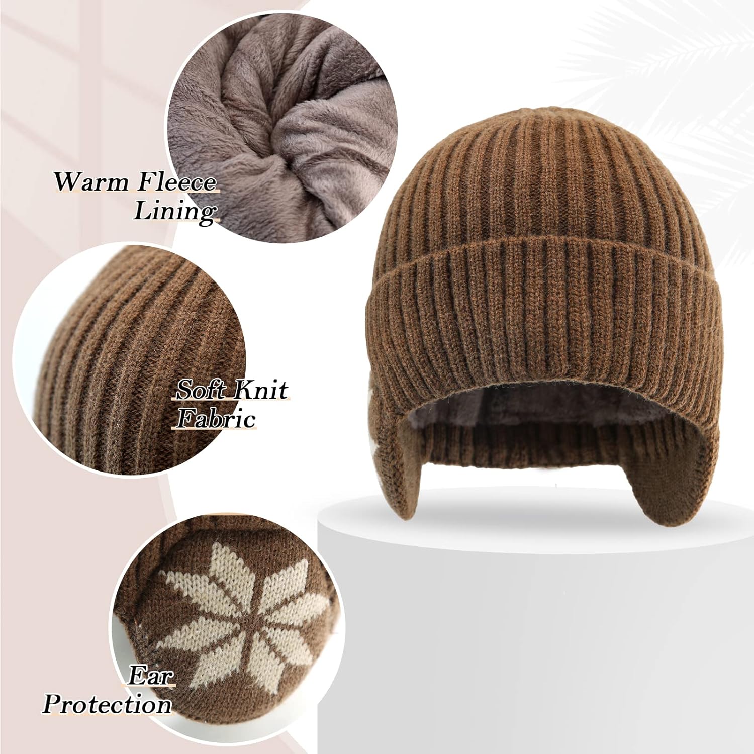 BAVST Hat for Men Knitted Beanie Women Winter Hats Men’s Stretchy Caps Outdoor Beanies Fleece Lined Ear Warmer - Image 3