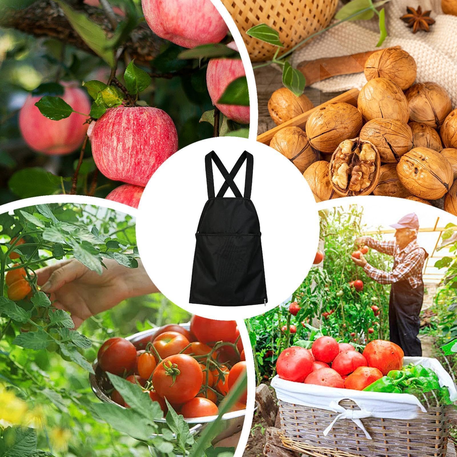 Impermeable Cross-Back Gardening Apron, unisex con cremallera inferior, ideal para barbacoa, hornear, limpiar y servir
