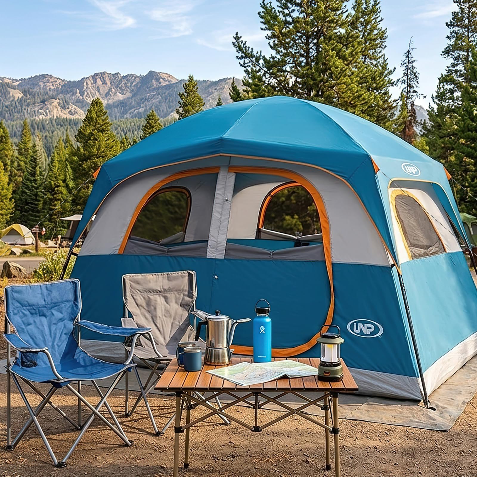 UNP Tienda Familiar para 5-6 Personas, con Altura de pie, Carpa Familiar, 300 x 270 x 200 cm