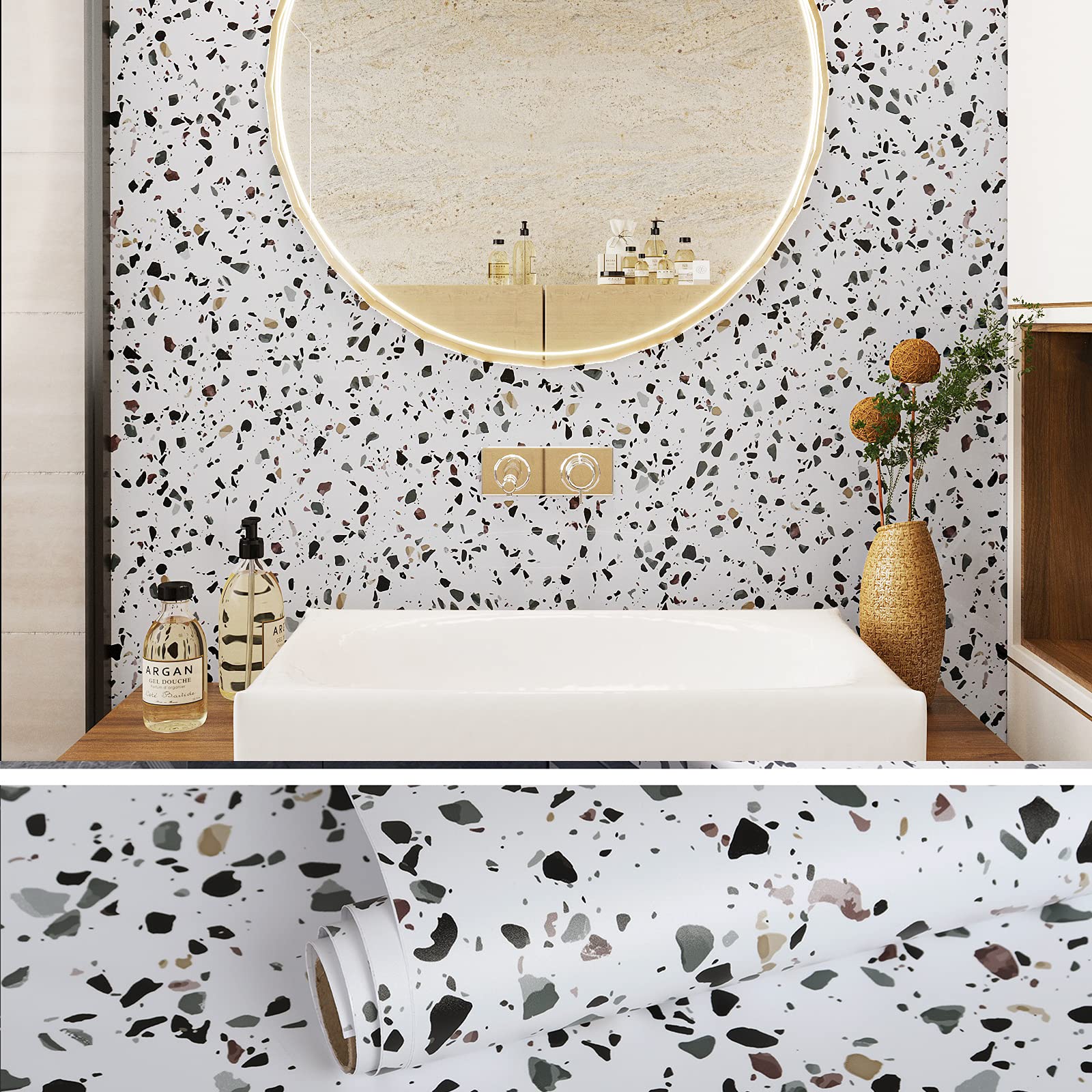 Buy VEELIKE 15.7''x354'' Thick Terrazzo Contact Paper for Countertops