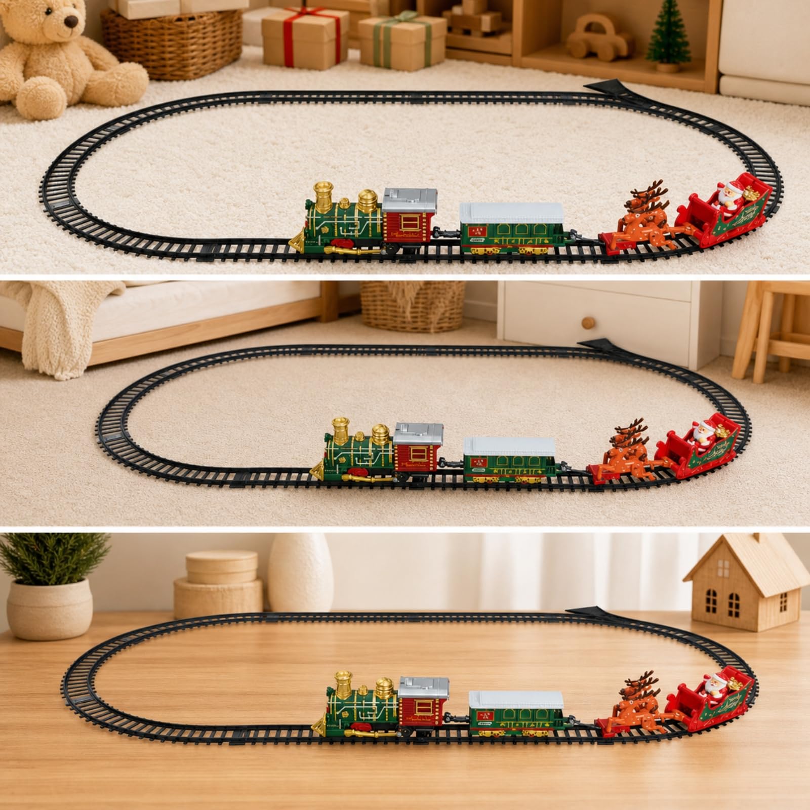 Qianly Ferrovia Gioclo Interattivo Trenino con e per Bambini da 4 a 6 Anni, Area Giochi