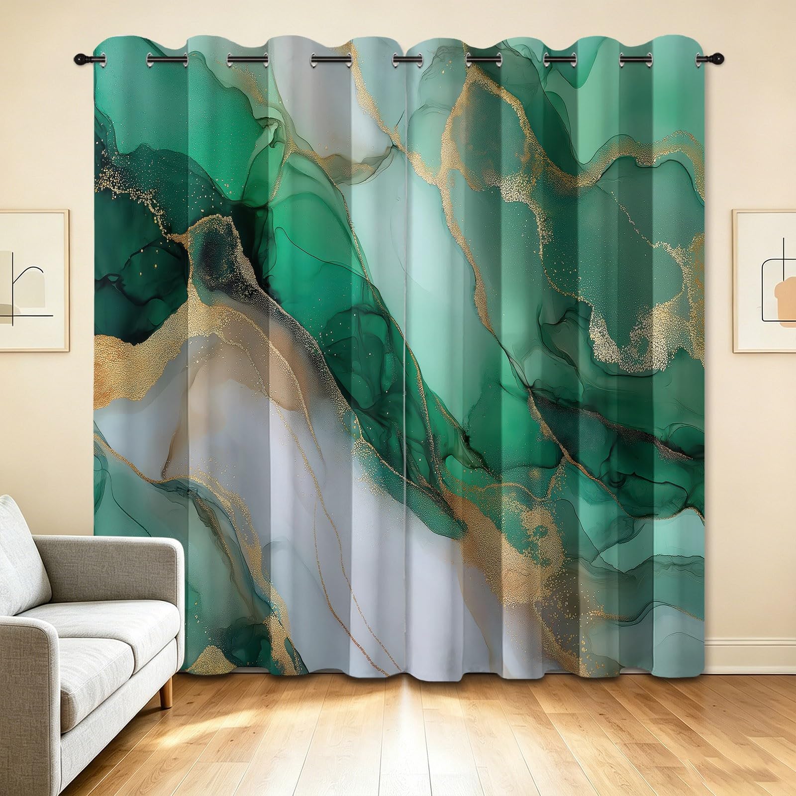 Eleganckie luksusowe zasłony zaciemniające, 140 l x 200 cm, złoty ruchomy piasek, dekoracja okienna do salonu, sypialni, izolacja termiczna, 2 panele