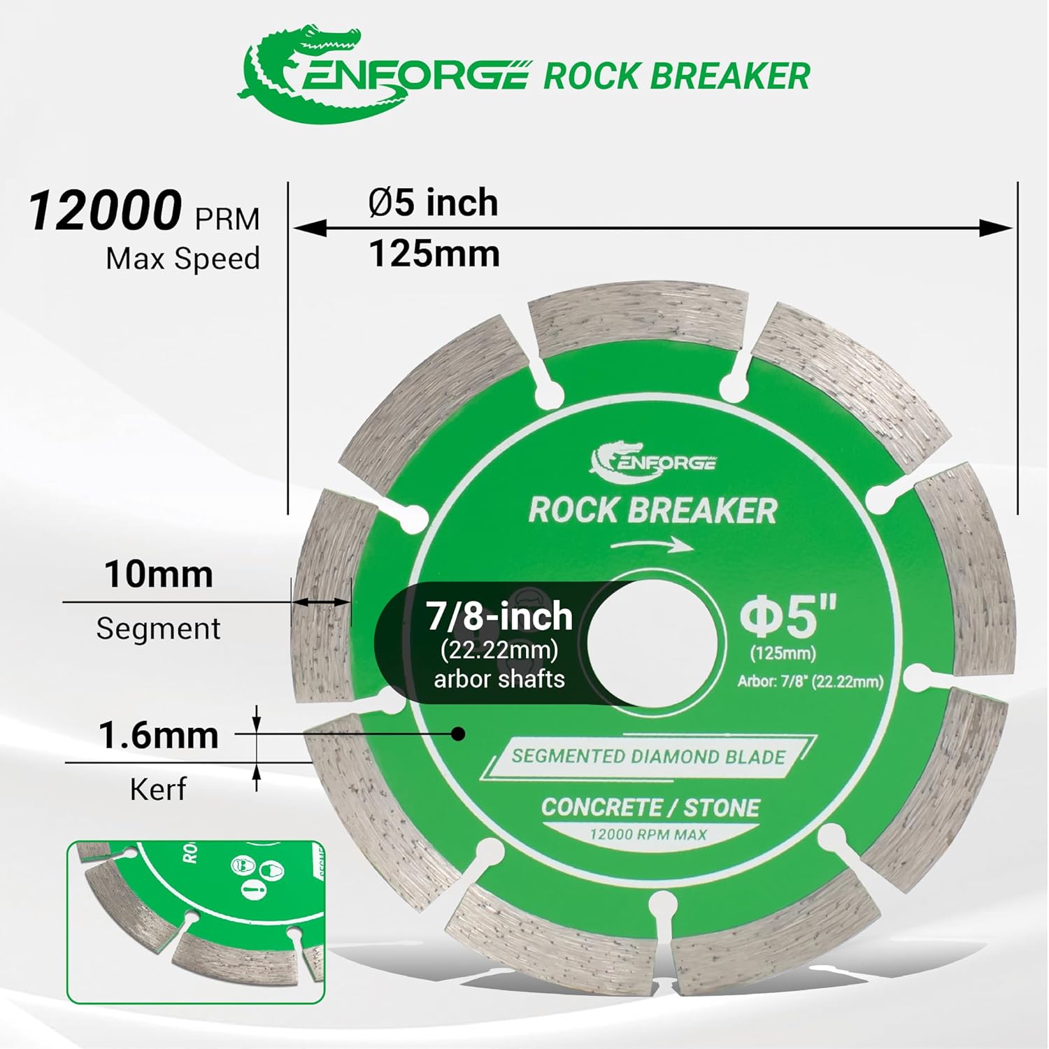 5 inch Segmented Diamond Blade, Diamond Cutting Wheel for Angle Grinder Stone, Diamond Blade for Angle Grinder, 5" Stone Blade for Cutting Concrete Granite Masonry Brick (3-Pack)