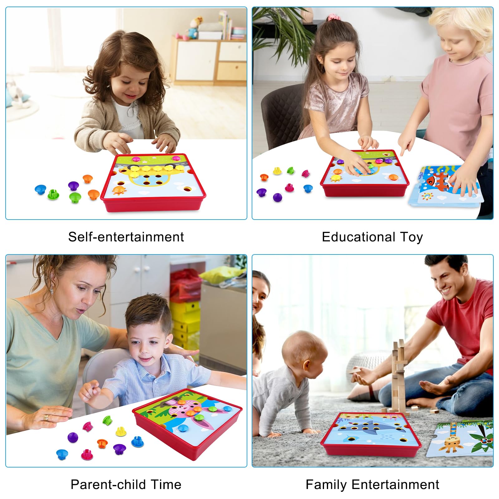 Legpador Mozaika do gry w wtyki, Montessori zabawka wtykowa dla dzieci, prezent dla dzieci