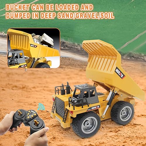 Miniatura 4 de 2.4G de control remoto excavadora Dump Truck Bulldozer Road Roller función completa RC Crawler Tractor Juguetes de construcción de vehículos, camión