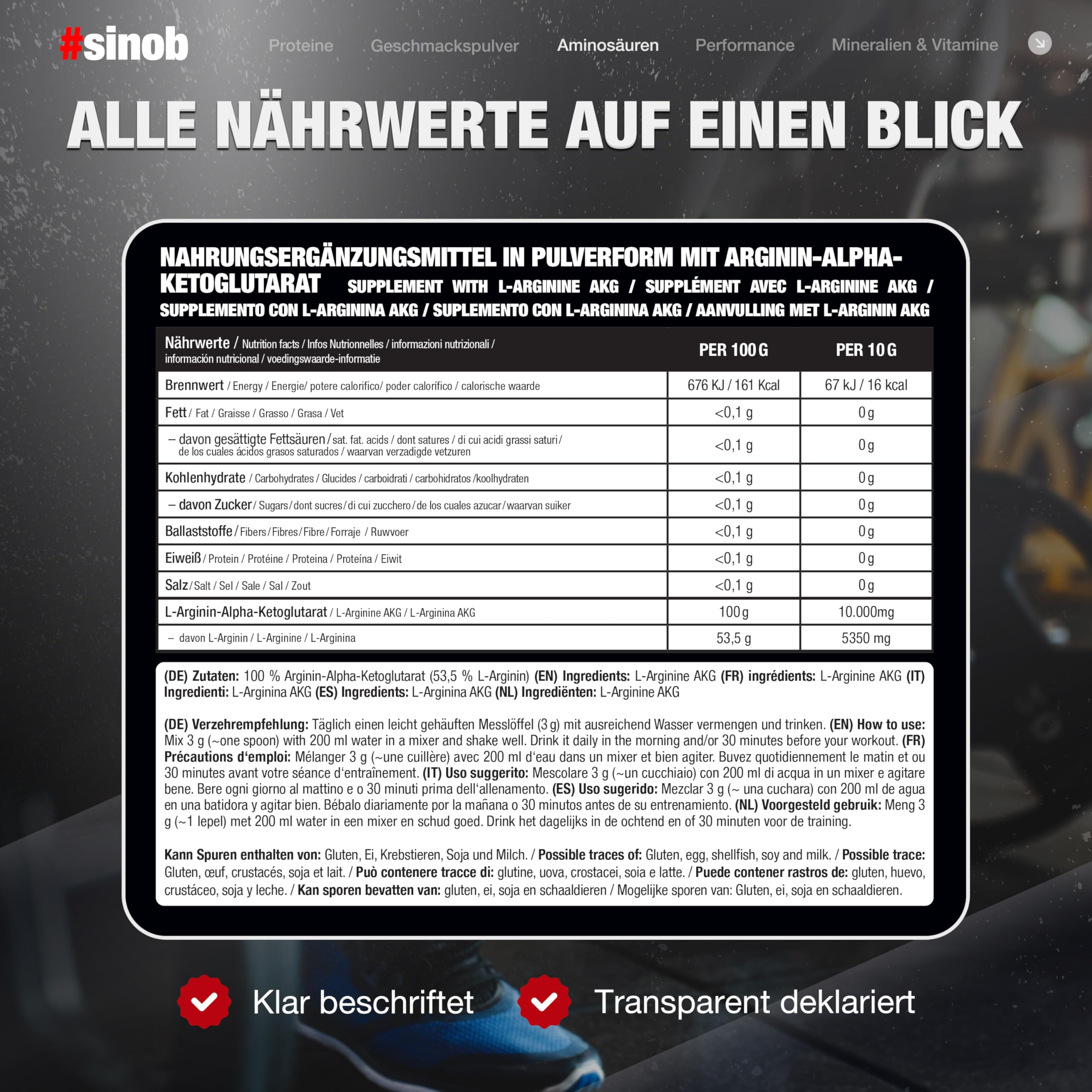 Arginin AKG Pulver Hochdosiert & Vegan 1 x 300g - 100% Reines AAKG Pulver mit Optimaler Löslichkeit ohne Zusätze & Frei von Füllstoffen und Süßstoffen. (Packung mit 2)