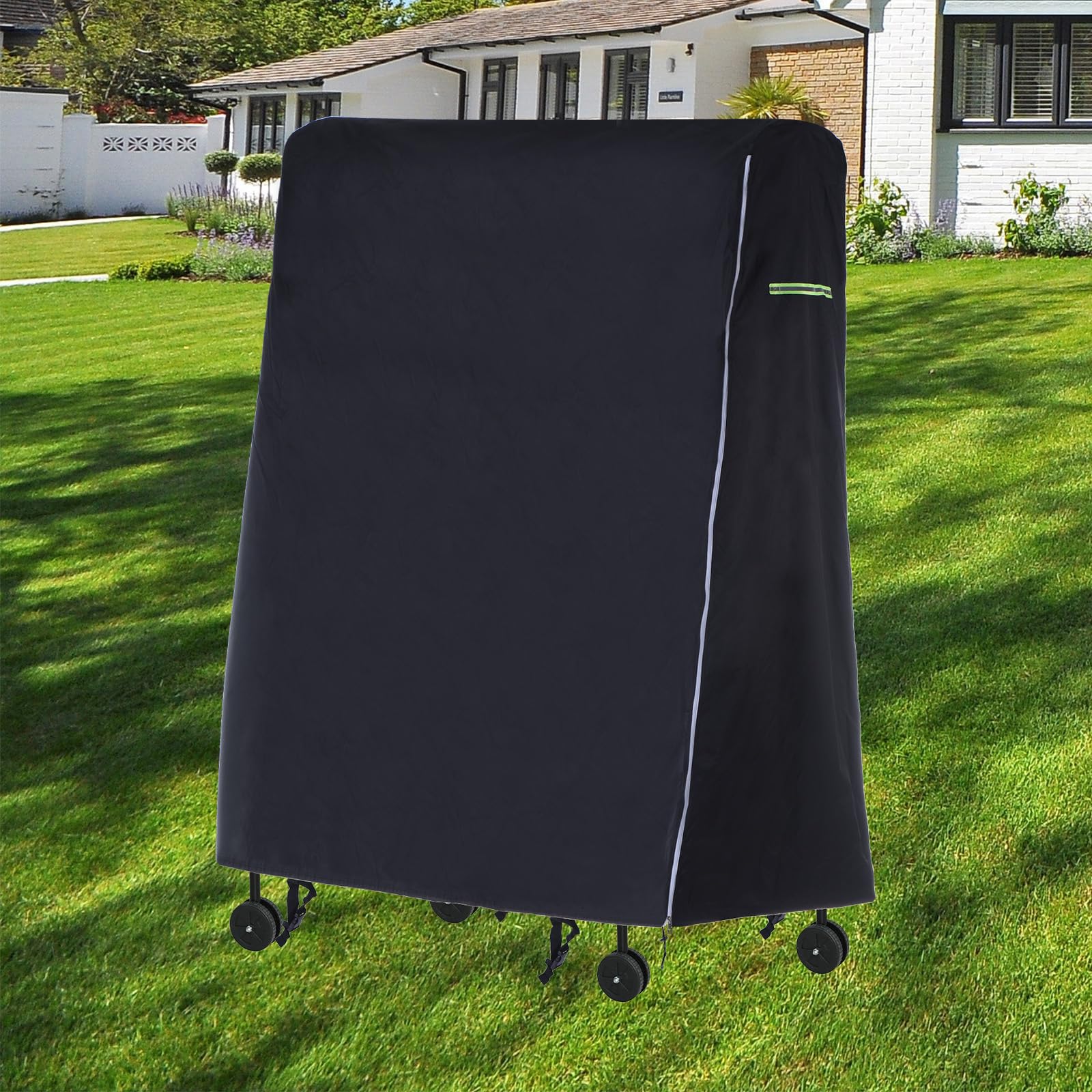PATIKIL Funda Plegable para Mesa de Ping-Pong, 65" x 28" x 73" Funda para Mesa de Tenis de Mesa 600D Oxford Impermeable y Plegable con Bolsa de Almacenamiento y Cremallera, Negro