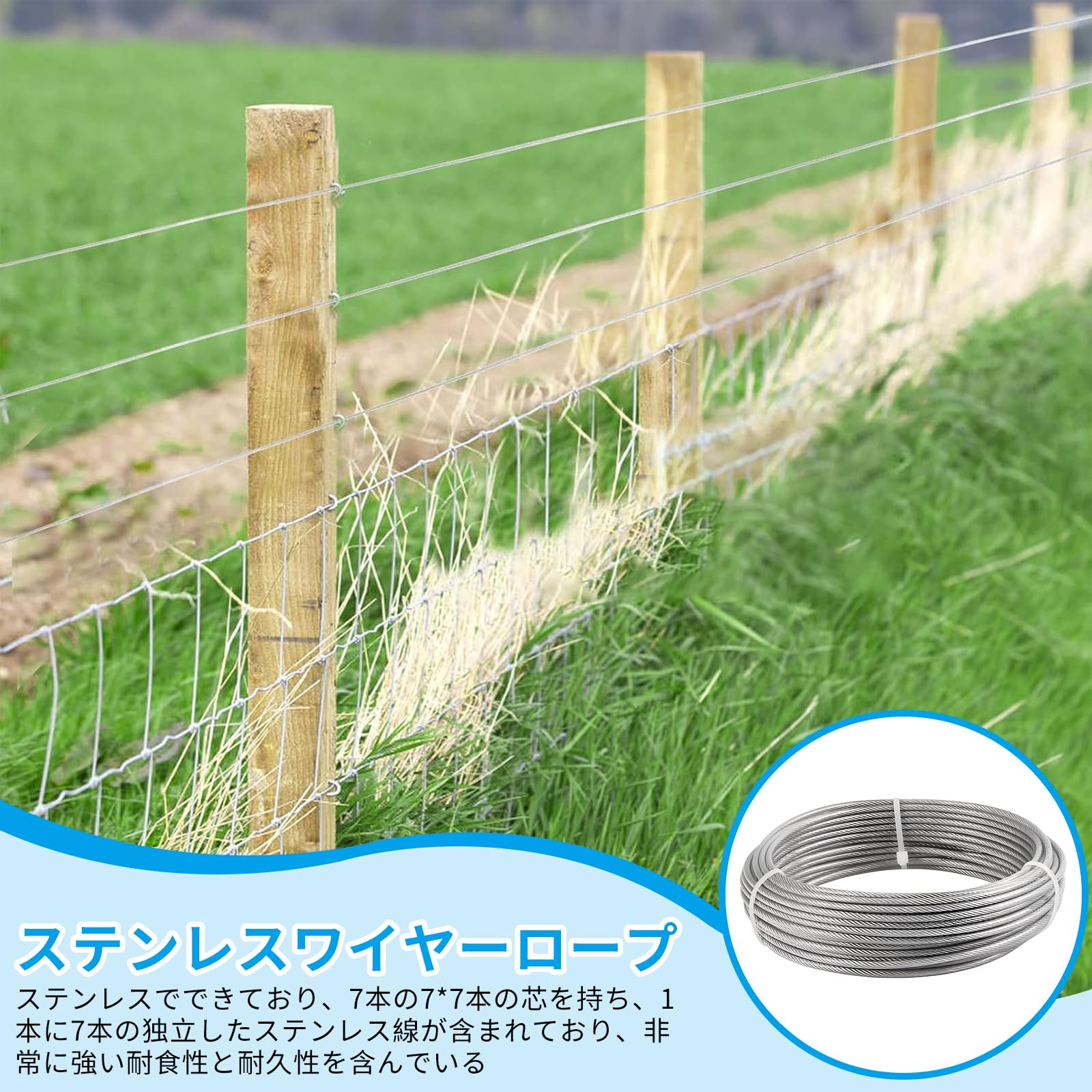 Amazon | Doyeemei ワイヤーロープ 台風対策 固定 ステンレスワイヤー 