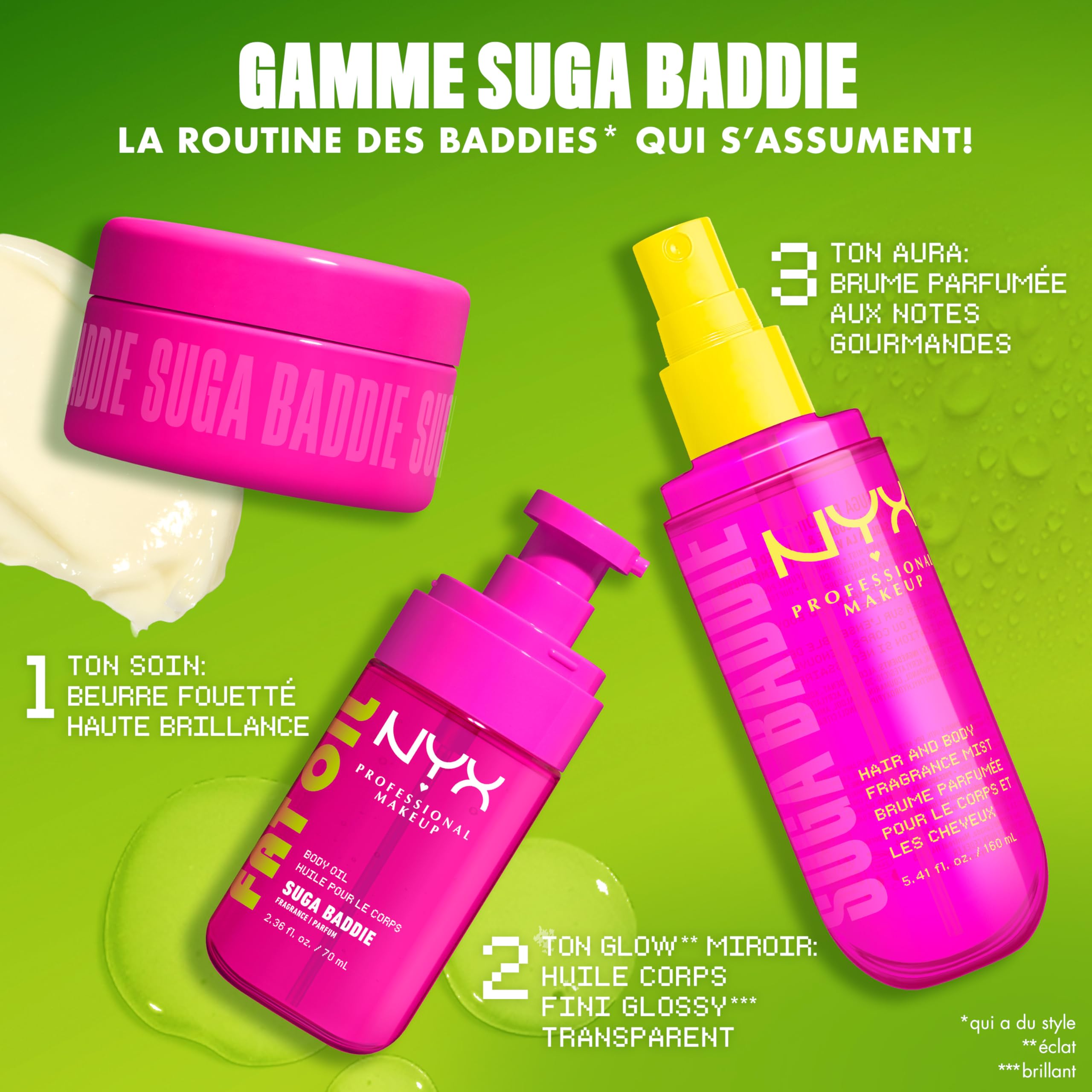 NYX Professional Makeup Coffret SUGA BADDIE 3 Pièces Vanille Crème 50ml
