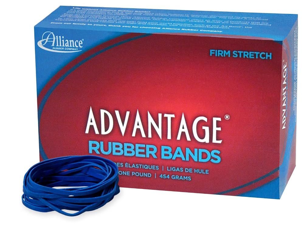 Alliance Rubber 44325 Sterling Rubber Bands Size #32, 1 lb Box Contains Approx. 950 Bands (3" x 1/8", Blue)